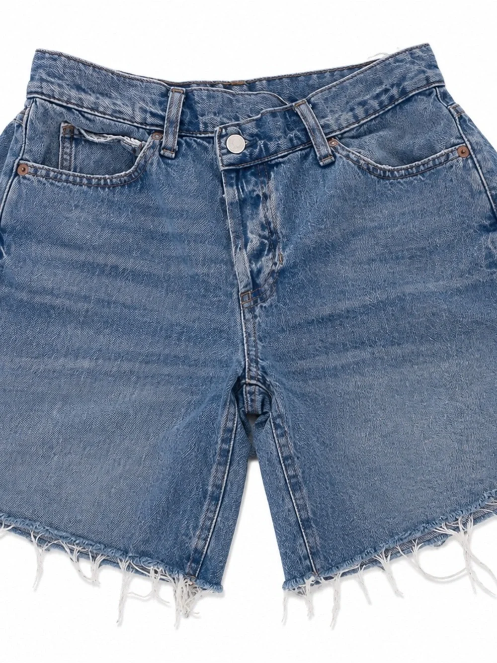 Free People We The Free Boomerang High-Rise Long Denim Shorts size 27